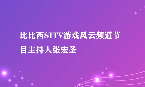 比比西SITV游戏风云频道节目主持人张宏圣