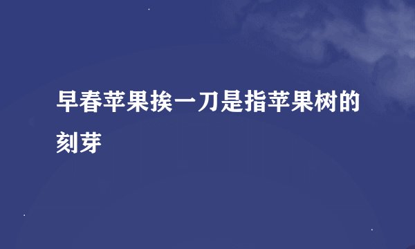 早春苹果挨一刀是指苹果树的刻芽