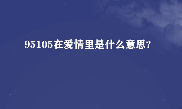 95105在爱情里是什么意思?