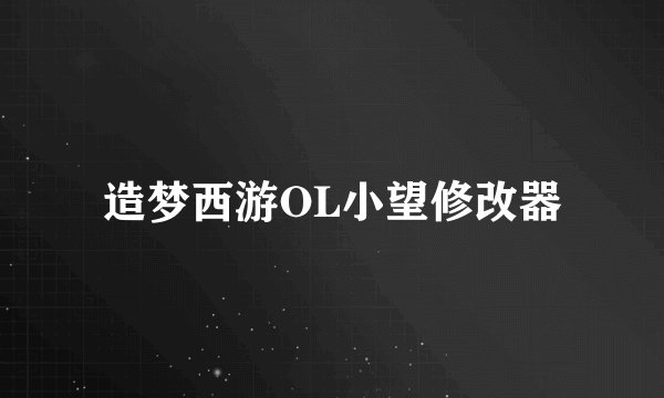 造梦西游OL小望修改器