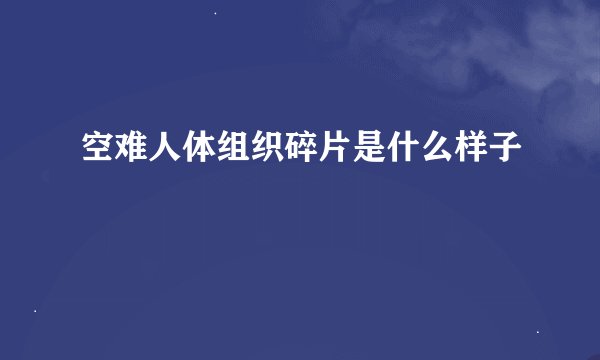 空难人体组织碎片是什么样子