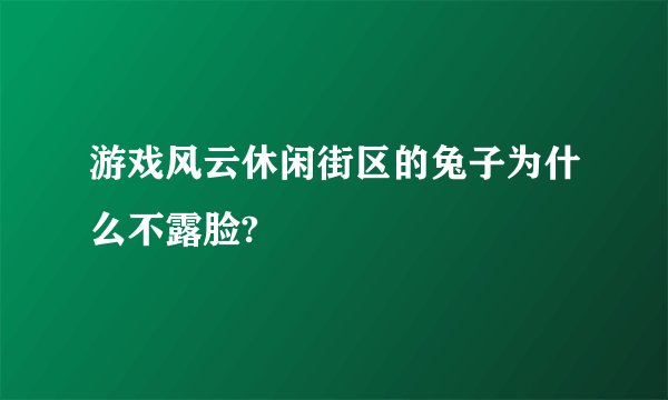 游戏风云休闲街区的兔子为什么不露脸?