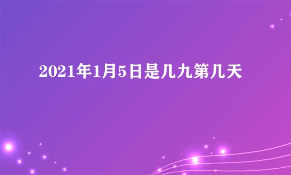2021年1月5日是几九第几天