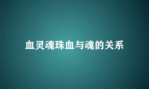 血灵魂珠血与魂的关系