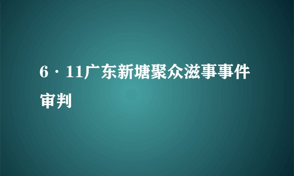 6·11广东新塘聚众滋事事件审判