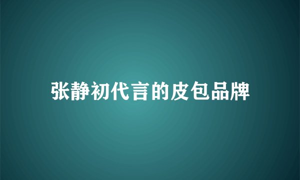张静初代言的皮包品牌