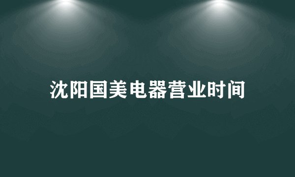 沈阳国美电器营业时间