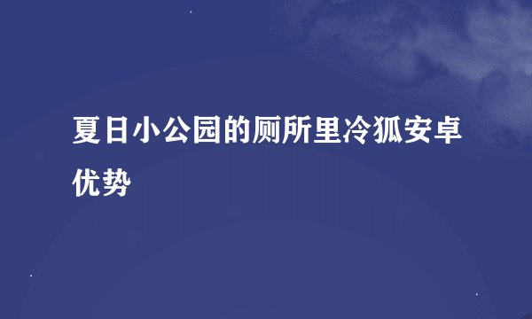 夏日小公园的厕所里冷狐安卓优势