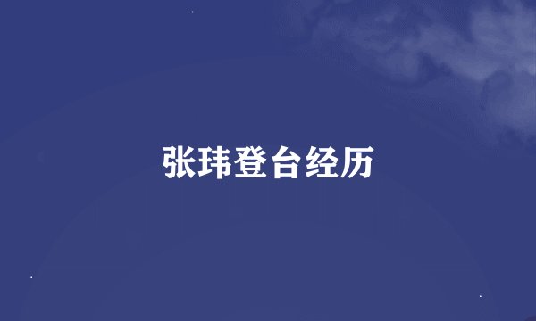 张玮登台经历