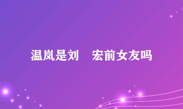 温岚是刘畊宏前女友吗