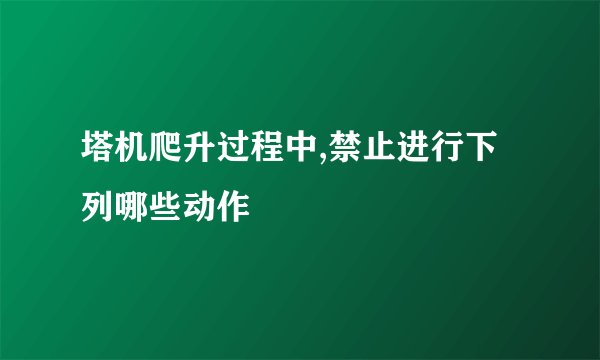 塔机爬升过程中,禁止进行下列哪些动作