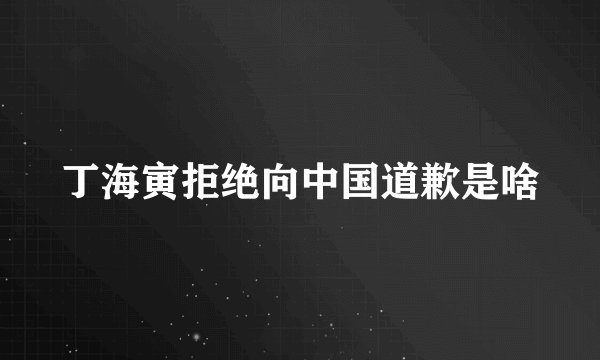 丁海寅拒绝向中国道歉是啥