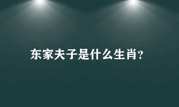 东家夫子是什么生肖？
