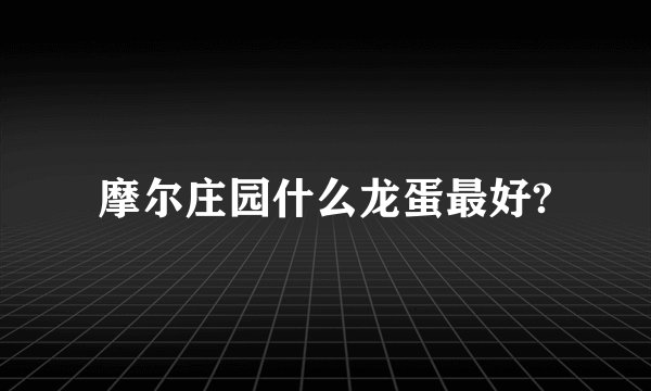 摩尔庄园什么龙蛋最好?