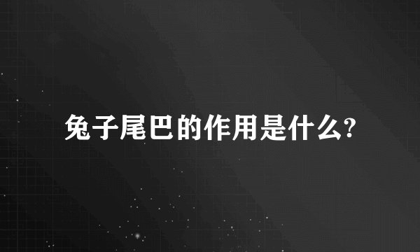 兔子尾巴的作用是什么?