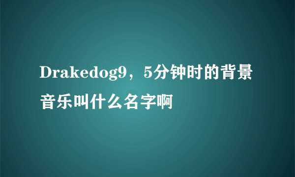 Drakedog9，5分钟时的背景音乐叫什么名字啊