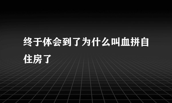 终于体会到了为什么叫血拼自住房了