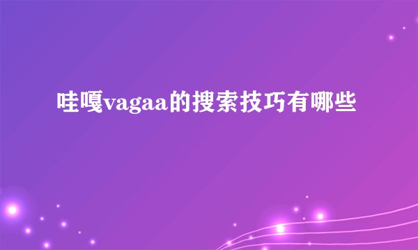 哇嘎vagaa的搜索技巧有哪些