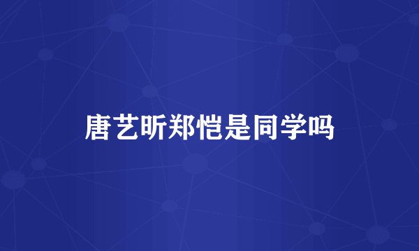 唐艺昕郑恺是同学吗
