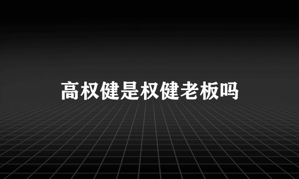 高权健是权健老板吗
