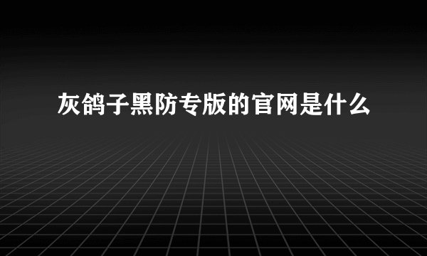 灰鸽子黑防专版的官网是什么