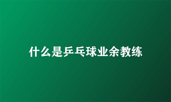 什么是乒乓球业余教练