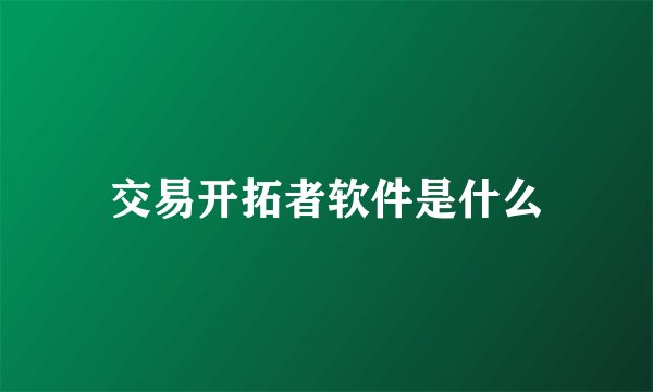 交易开拓者软件是什么