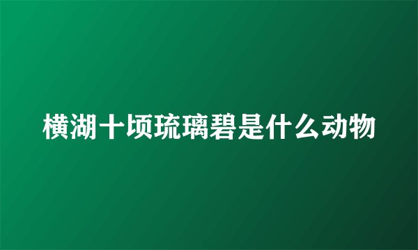 横湖十顷琉璃碧是什么动物