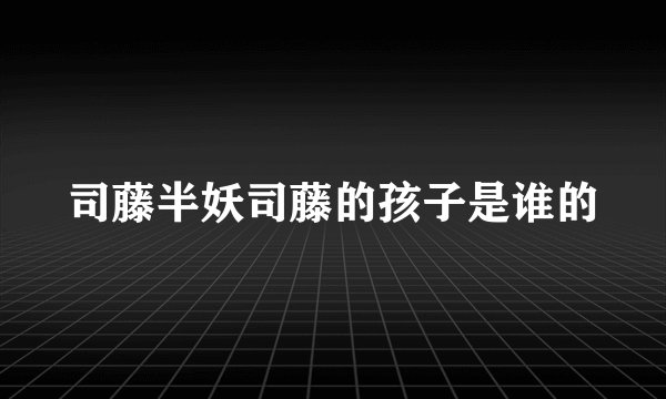 司藤半妖司藤的孩子是谁的
