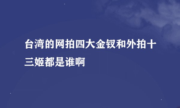 台湾的网拍四大金钗和外拍十三姬都是谁啊