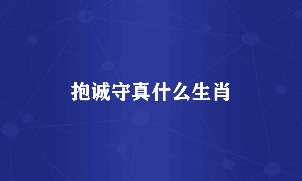 抱诚守真什么生肖