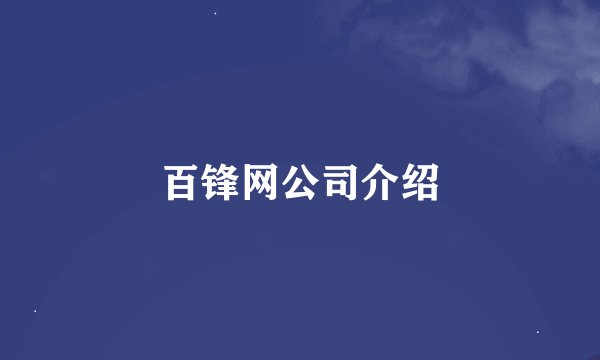 百锋网公司介绍