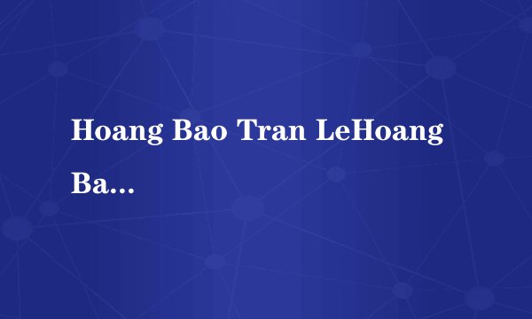 Hoang Bao Tran LeHoang Bao Tran Le-简介