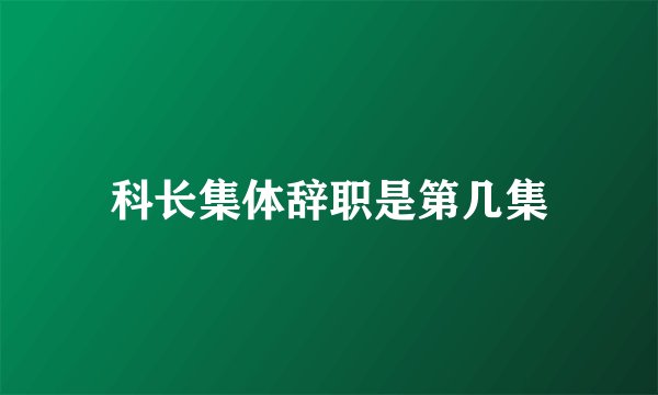 科长集体辞职是第几集