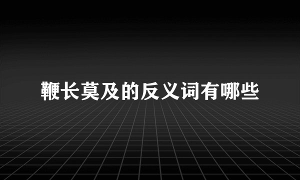 鞭长莫及的反义词有哪些