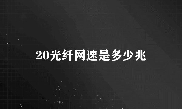 20光纤网速是多少兆