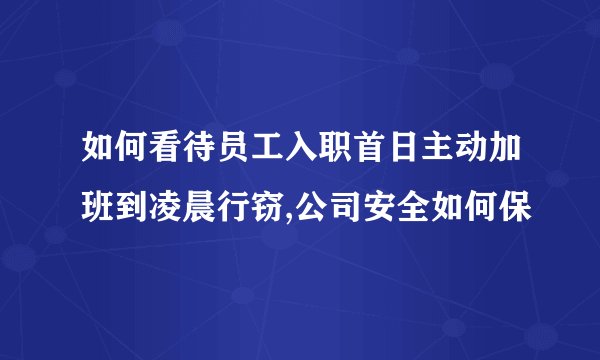 如何看待员工入职首日主动加班到凌晨行窃,公司安全如何保
