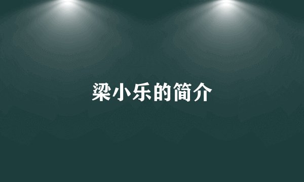 梁小乐的简介