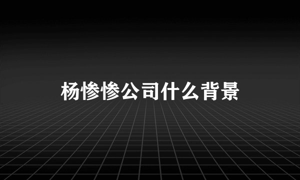 杨惨惨公司什么背景