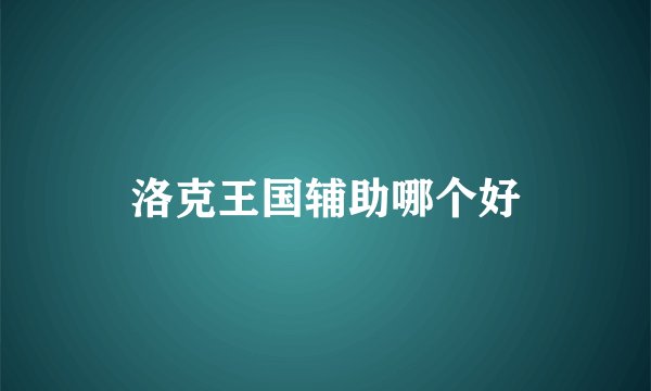洛克王国辅助哪个好