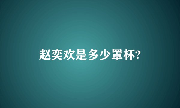 赵奕欢是多少罩杯?