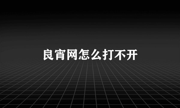 良宵网怎么打不开