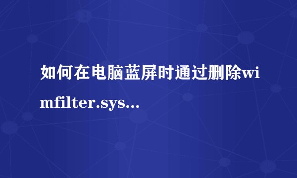 如何在电脑蓝屏时通过删除wimfilter.sys文件解决问题?