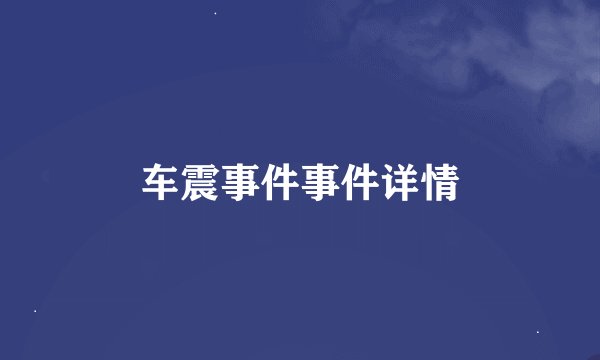 车震事件事件详情