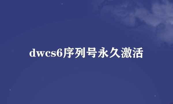 dwcs6序列号永久激活