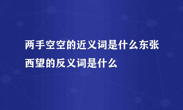 两手空空的近义词是什么东张西望的反义词是什么
