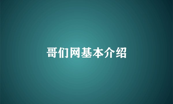 哥们网基本介绍