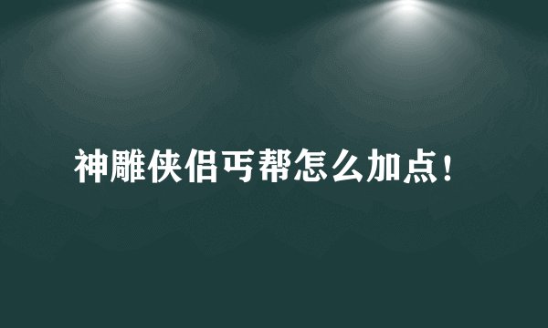 神雕侠侣丐帮怎么加点!