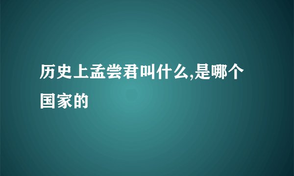 历史上孟尝君叫什么,是哪个国家的