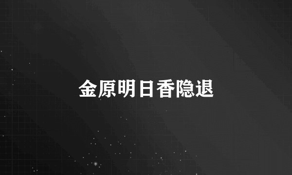 金原明日香隐退